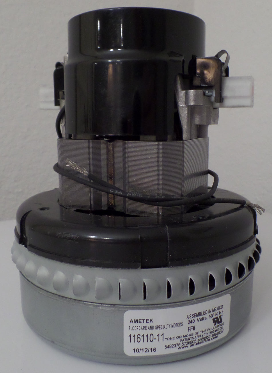 116110-11 Obsolete Ametek Motor; Same as 116110-01 except interrupt brushes. Longest life version