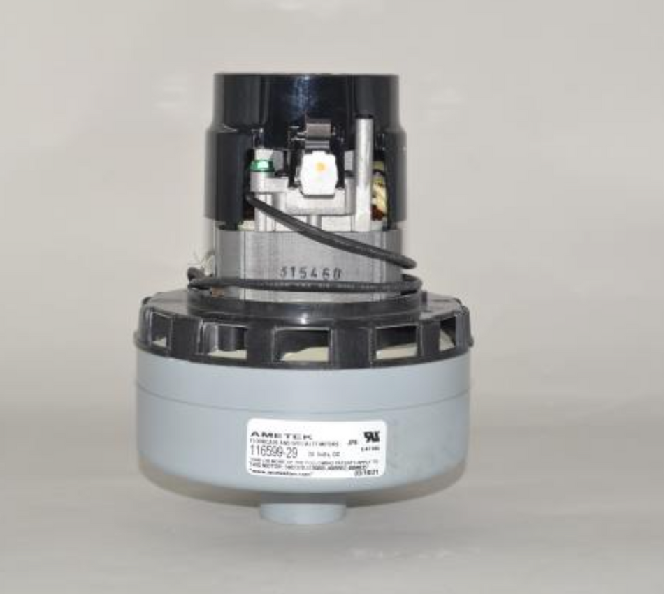 116599-29  Ametek motor, Lamb 24V, 2 Stage 5.7 Diameter, 1.5" inlet tube; Lighthouse brand also available, higher performance specs, same warranty
