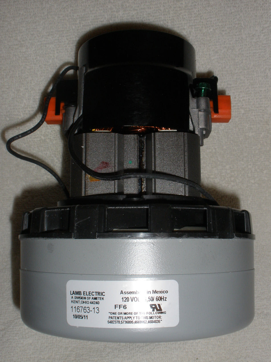 116763-13 Ametek motor, Lamb Two Stage, 120 Volt, Bypass, Acustek