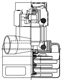 119885-13 Ametek vacuum motor, Lamb 119885-13, 5.7 Diam, 3 Stage, Tangenital, Lighthouse brand also available. 15" taller than 119885-13,