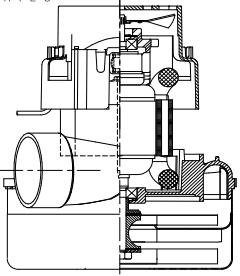 119915-07 Ametek vacuum motor, Lamb 2 Stage, 120 Volt, Bypass