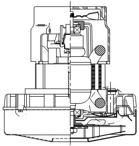 119953-00 Ametek vacuum motor, Lamb 1 Stage Bypass, 120 Volt, Acustek
