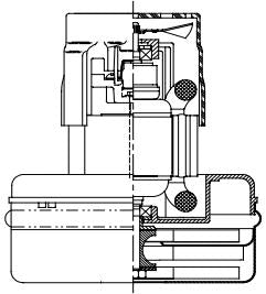 122150-00 Ametek vacuum motor 5.7" 240v, use 116110-01 Lighthouse brand also available of the 116110-01