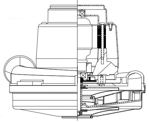 122177-00 Ametek vacuum motor, Lamb 8.4', 240 Volt, 2 Stage, same as 122178-18 but w/o terminal