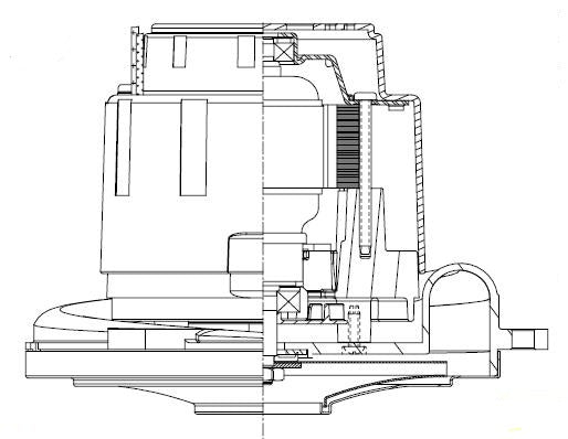 122208-00 Ametek vacuum motor 6.6" 120v, 1 stage