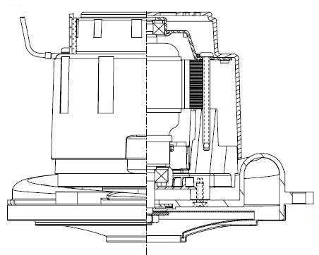 122209-18 Ametek vacuum motor 6.6" 120v, 1 stage