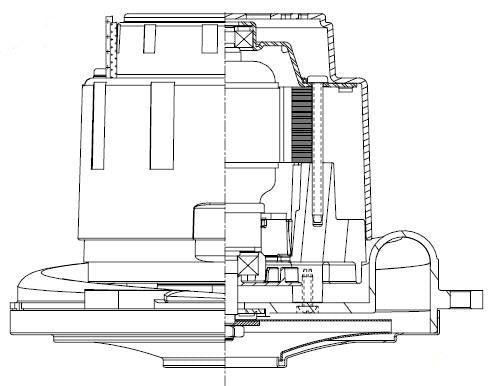 122210-00 Ametek vacuum motor 6.6" 240v, 1 stage