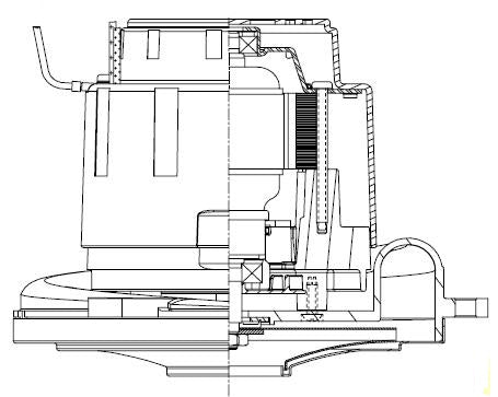 122211-18 Ametek vacuum motor 6.6" 240v, 1 stage
