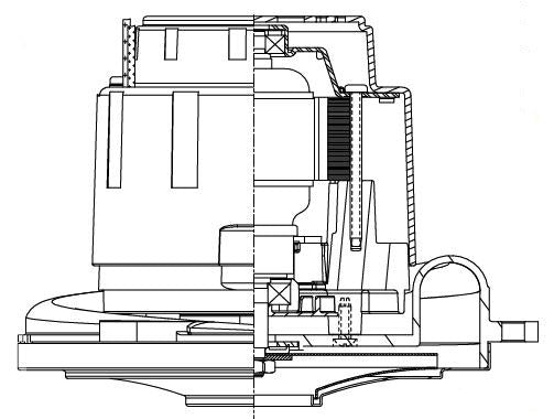 122231-18 Ametek vacuum motor 6.6" 24v, 1 stage