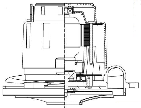 122232-18 Ametek vacuum motor 6.6" 36v, 1 stage