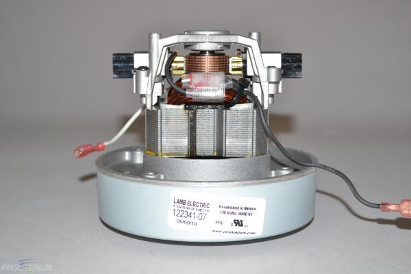 122341-07 Ametek vacuum motor, Lamb 1 Stage, Hi-Performance, 5.7, 120 Volt, ProTeam 103329, 105162, or 105773, Nilfisk CV25, same as 119347-00 w/ thermo-stat