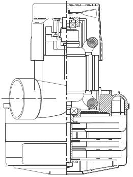 122373-00 Ametek vacuum motor 3 stage, 5.7" with 120 Volts 16.5 Amp 162" H2O, Lighthouse brand also available Less amp load