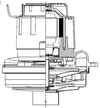 122378-17 Ametek vacuum motor 2 stage 6.6" with 2" tube 1500 Hour Brushes