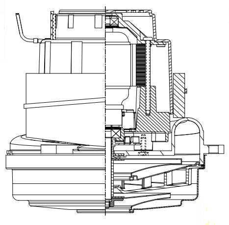 122404-00 Ametek vacuum motor 6.6" 12v, 2 stage, Same as 122233-00