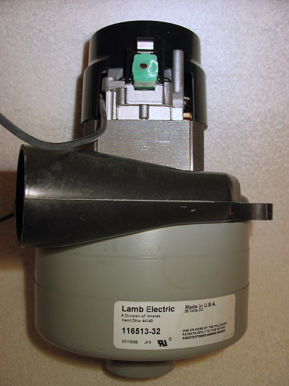 116513-32  Ametek motor, Lamb 3 Stage, 36 Volt, Ball Bearing; 1 7/8" inlet tube