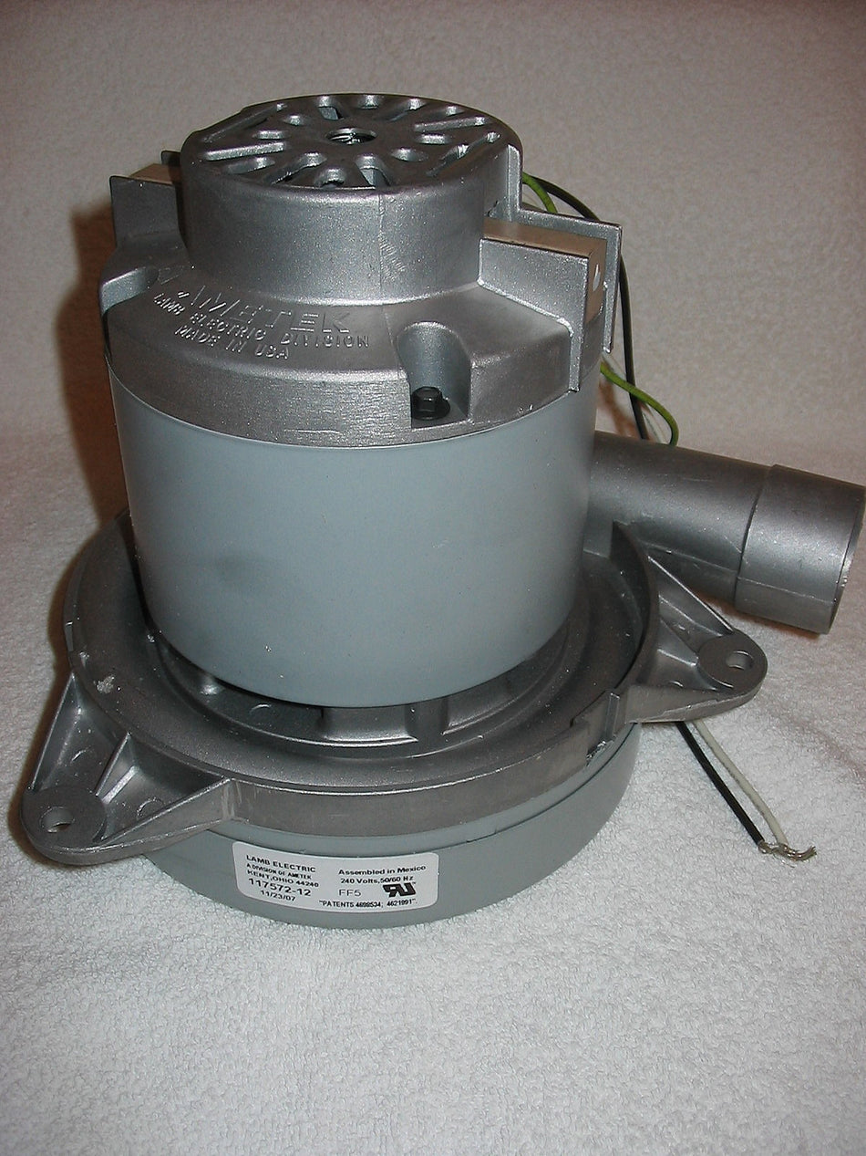117572-12 Ametek vacuum motor Assembly 240V, 2 Stage, B/P, 7.2 Diam W/Horn